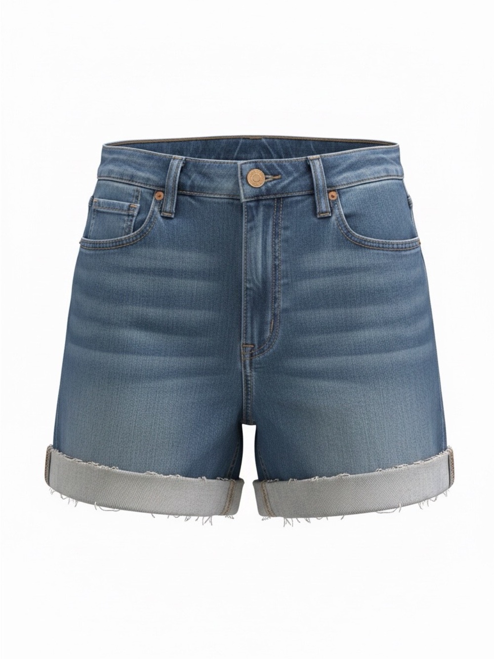 rag & bone Washed Blue Rolled-Hem Denim Shorts